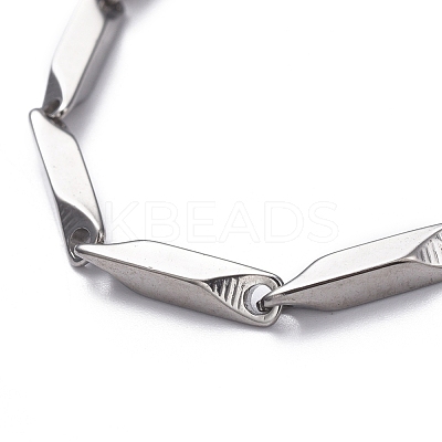Tarnish Resistant Unisex 201 Stainless Steel Bar Link Chain Bracelets BJEW-L637-35C-P-1