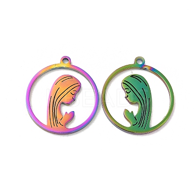 Ion Plating(IP) 304 Stainless Steel Pendants STAS-L020-034RC-1