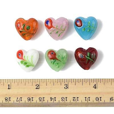 24Pcs 6 Colors Handmade Bumpy Millefiori Glass Beads LAMP-FS0001-39-1