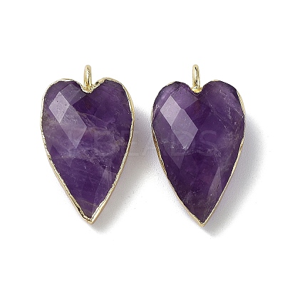 Natural Amethyst Pendants G-G012-12G-10-1