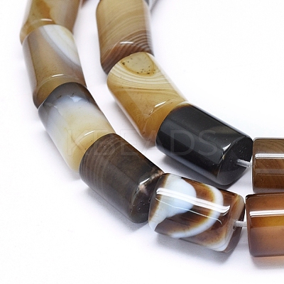 Natural Banded Agate/Striped Agate Beads Strands G-D0005-46-1