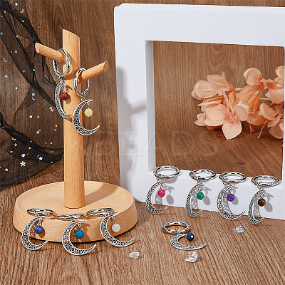 20Pcs 10 Style Tibetan Style Gemstone Bead Shoe Charms HJEW-AB00708-1