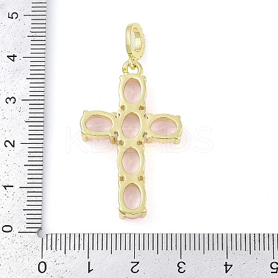 Rack Plating Brass Cubic Zirconia European Dangle Charms KK-P287-47G-02-1