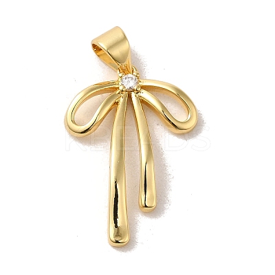 Brass Micro Pave Clear Cubic Zirconia Pendants KK-R155-02G-1