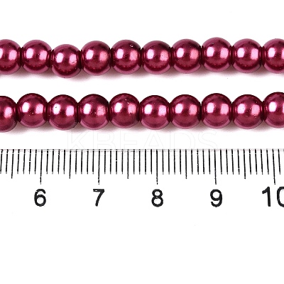 Baking Paint Pearlized Glass Pearl Round Bead Strands HY-Q003-10mm-14-1
