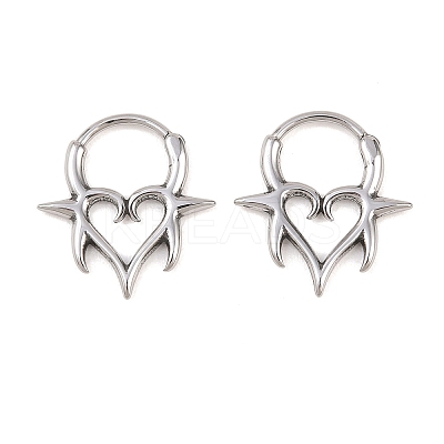 Spiked Heart 316 Stainless Steel Cartilage Earrings AJEW-C044-13AS-1