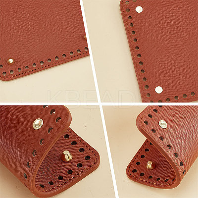 4Pcs 4 Colors Square PU Leather Knitting Crochet Bags Nail Bottom Shaper Pad DIY-PH0021-07-1