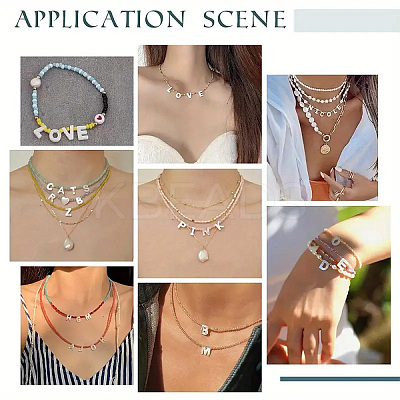 26Pcs 26 Styles Natural Freshwater Shell Letter Charms BSHE-YW0001-15-1
