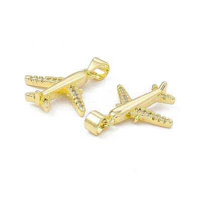 Rack Plating Brass Micro Pave Cubic Zirconia Pendants ZIRC-I061-15G-1