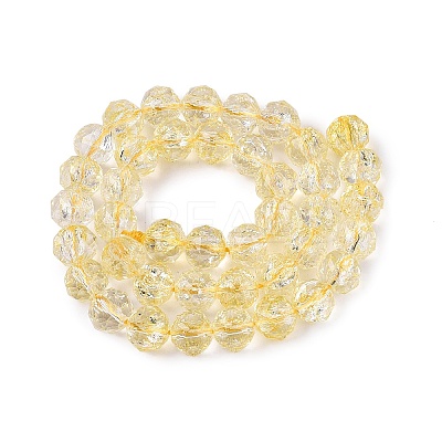 Crackle Transparent Glass Beads Strands GLAA-N063-10mm-09-1