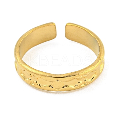 304 Stainless Steel Open Cuff Ring for Women LS-RJEW-S406-01G-01-1