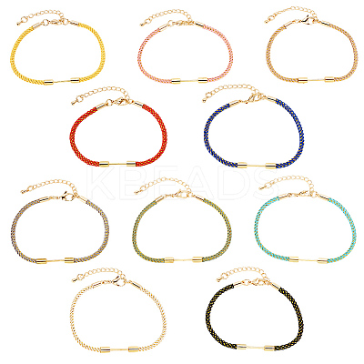 10Pcs 10 Colors Nylon Cord Bracelets Making MAK-GO0001-04-1
