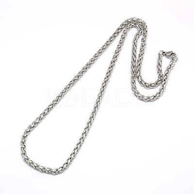 Tarnish Resistant 304 Stainless Steel Wheat Chain Necklace Making LS-STAS-A028-N005P-1