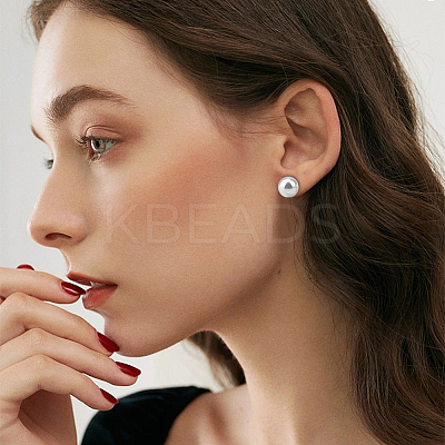 16 Pairs 4 Size Plastic Imitation Pearl Stud Earrings with Steel Iron Pins EJEW-AN0003-89-1