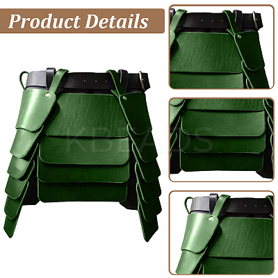 Medieval Viking PU Leather Belt Skirt AJEW-WH20077-031C-1