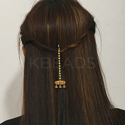 Ethnic Style Tassel Brass with Cubic Zirconia Hair Extension Chain for Women PU2601-1