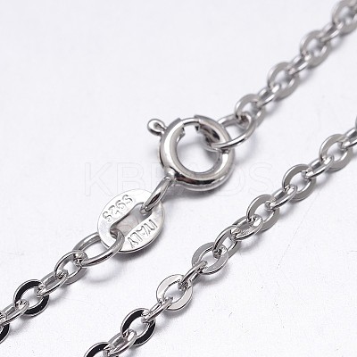 Rhodium Plated Sterling Silver Cable Chains Necklaces X-NJEW-M157-30C-22-1