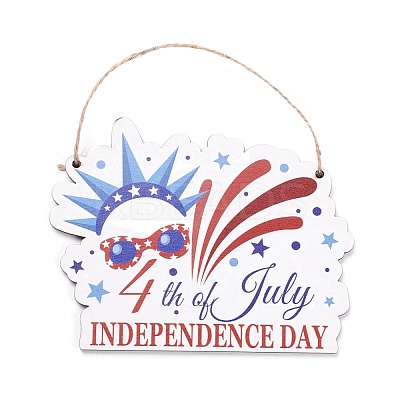 Independence Day Density Board Wooden Wall Ornament Doorplate Pendants HJEW-C004-04-1