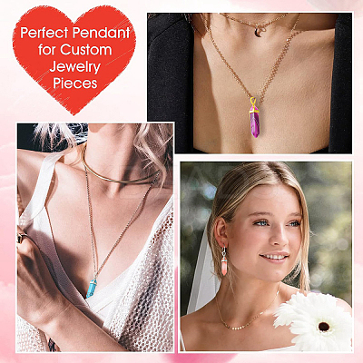 DIY Bullet Natural & Synthetic Gemstone Necklace Jewelry Making Kits DIY-YW0012-32-1