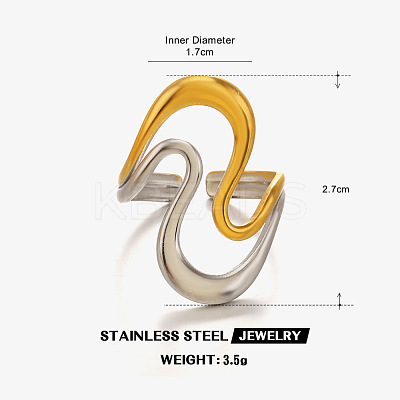 304 Stainless Steel Cuff Open Rings FS-WG38541-06-1