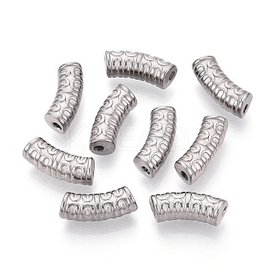 304 Stainless Steel Curved Tube Beads STAS-I321-24P-1