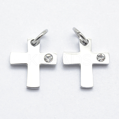 316 Surgical Stainless Steel Tiny Cross Charms STAS-K178-03P-1