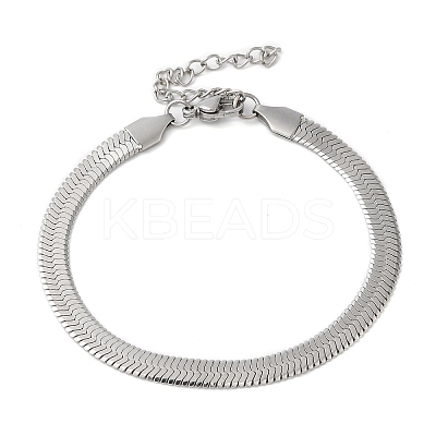 Non-Tarnish 304 Stainless Steel Herringbone Chain Bracelet for Men Women BJEW-Q998-02P-1