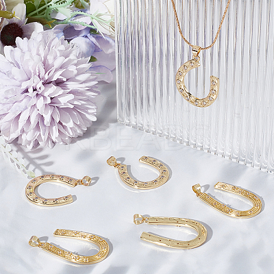 6Pcs 2 Style Rack Plating Brass Micro Pave Cubic Zirconia Pendants KK-BBC0009-86-1