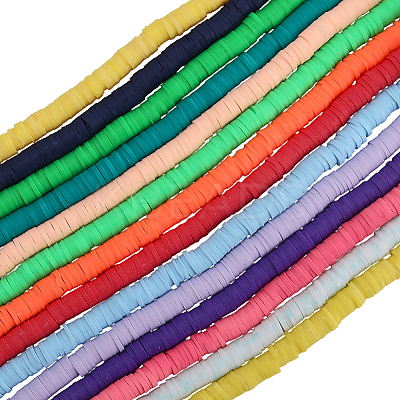 14Strands 14 Colors Handmade Polymer Clay Beads Strands CLAY-PA0001-06-1