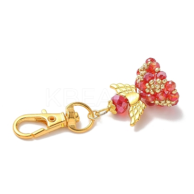 Angel Glass & Alloy Pendant Decorations HJEW-MZ00360-08-1