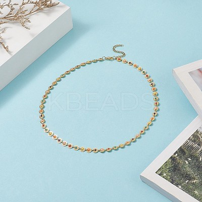 Colorful Enamel Flower Link Chain Necklace NJEW-JN04233-1