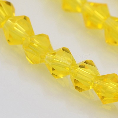Faceted Bicone Glass Beads Strands X-EGLA-P017-4mm-05-1