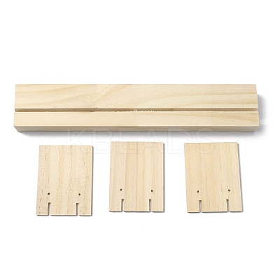 1-Slot Wooden Earring Display Card Stands EDIS-R027-01A-01-1