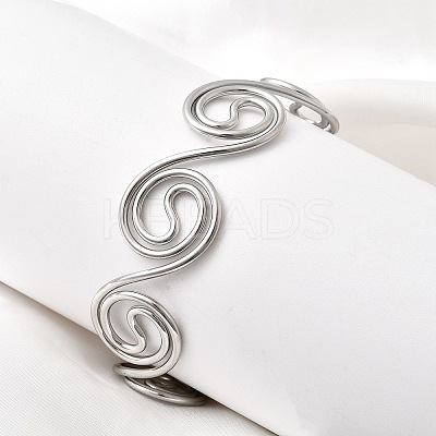 304 Stainless Steel Cuff Bangles for Women LS-BJEW-Z150-01P-01-1