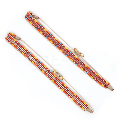 Adjustable Nylon Cord Braided Bead Bracelets BJEW-Z013-37-1