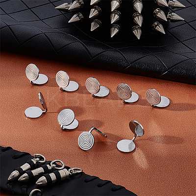 10Pcs 304 Stainless Steel Vortex Cuff Earrings EJEW-UN0002-76P-1