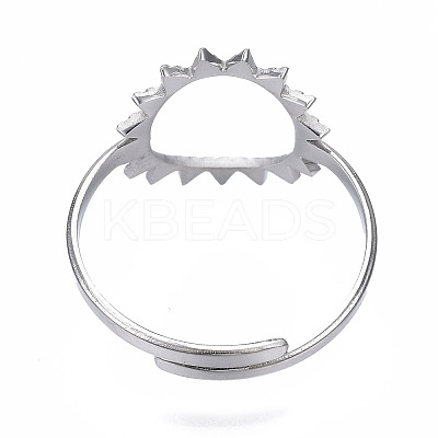Non-Tarnish 304 Stainless Steel Sun Open Cuff Ring LS-RJEW-T023-84P-1
