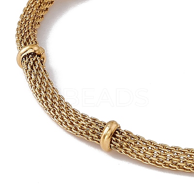 316 Stainless Steel Round Mesh Chain Bracelet for Men Women BJEW-G655-05G-1