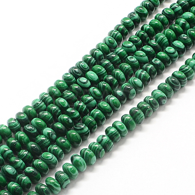 Rondelle Dyed Synthetic Malachite Bead Strands G-Q446-05-1