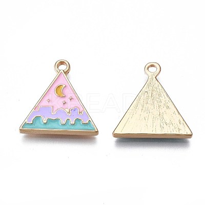 Rack Plating Alloy Enamel Pendants ENAM-S122-66-1