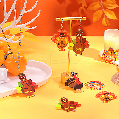 16Pcs 4 Styles Thanksgiving Day Opaque Acrylic Pendants SACR-SC0001-18-1