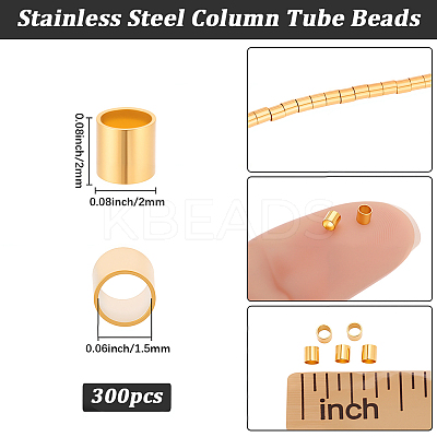 300Pcs 201 Stainless Steel Crimp Beads STAS-BBC0009-77B-1