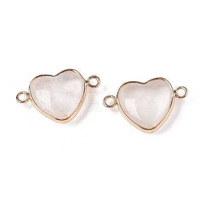 Natural Quartz Crystal Love Heart Pendants G-T138-205C-G-1