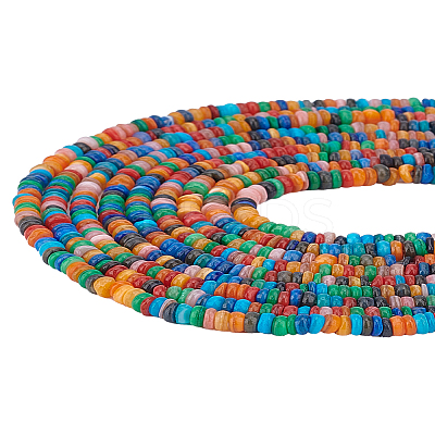 1 Strand Rainbow Color Natural Freshwater Shell Beads Strands SHEL-LP0001-03-1