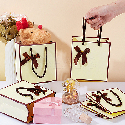 Rectangle Paper Gift Storage Bags with Handle CARB-WH0017-13B-1
