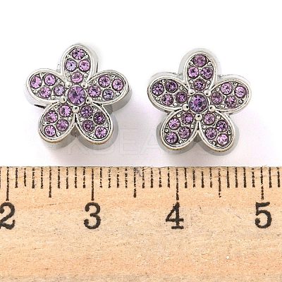 Rack Plating Alloy Rhinestone European Beads FIND-B034-17P-02-1
