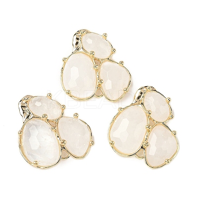 Natural Quartz Crystal Links connectors G-E526-28K-1