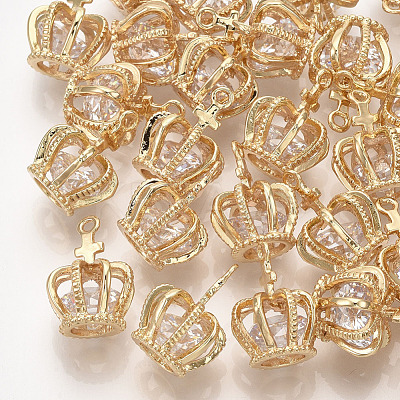 Brass Cubic Zirconia Pendants KK-S348-446-1