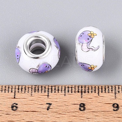 Opaque Resin European Beads RPDL-T004-01I-1