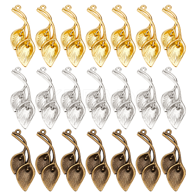 30PCS 3Colors Tibetan Style Zinc Alloy Pendants TIBEP-GO0001-01-1